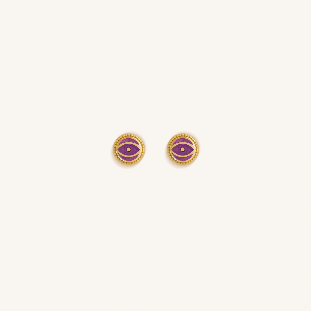 Amethyst Evil Eye Stud Earrings — product view 1