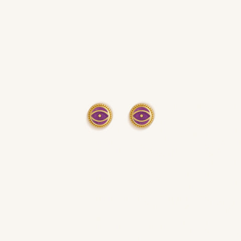 Amethyst Evil Eye Stud Earrings — product view 1