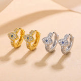 Copper Huggies-Style Evil Eye Earrings Gold & Silver — earring view 1