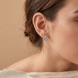 Copper Huggies-Style Evil Eye Earrings Gold & Silver — earring view 3