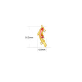 Copper Koi Fish 925 Sterling Silver Post Earrings — earring view 5