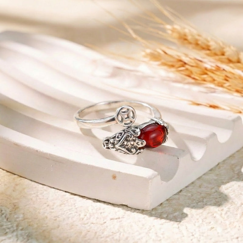 Copper Pixiu Ring Chinese Coin Charm — ring view 4