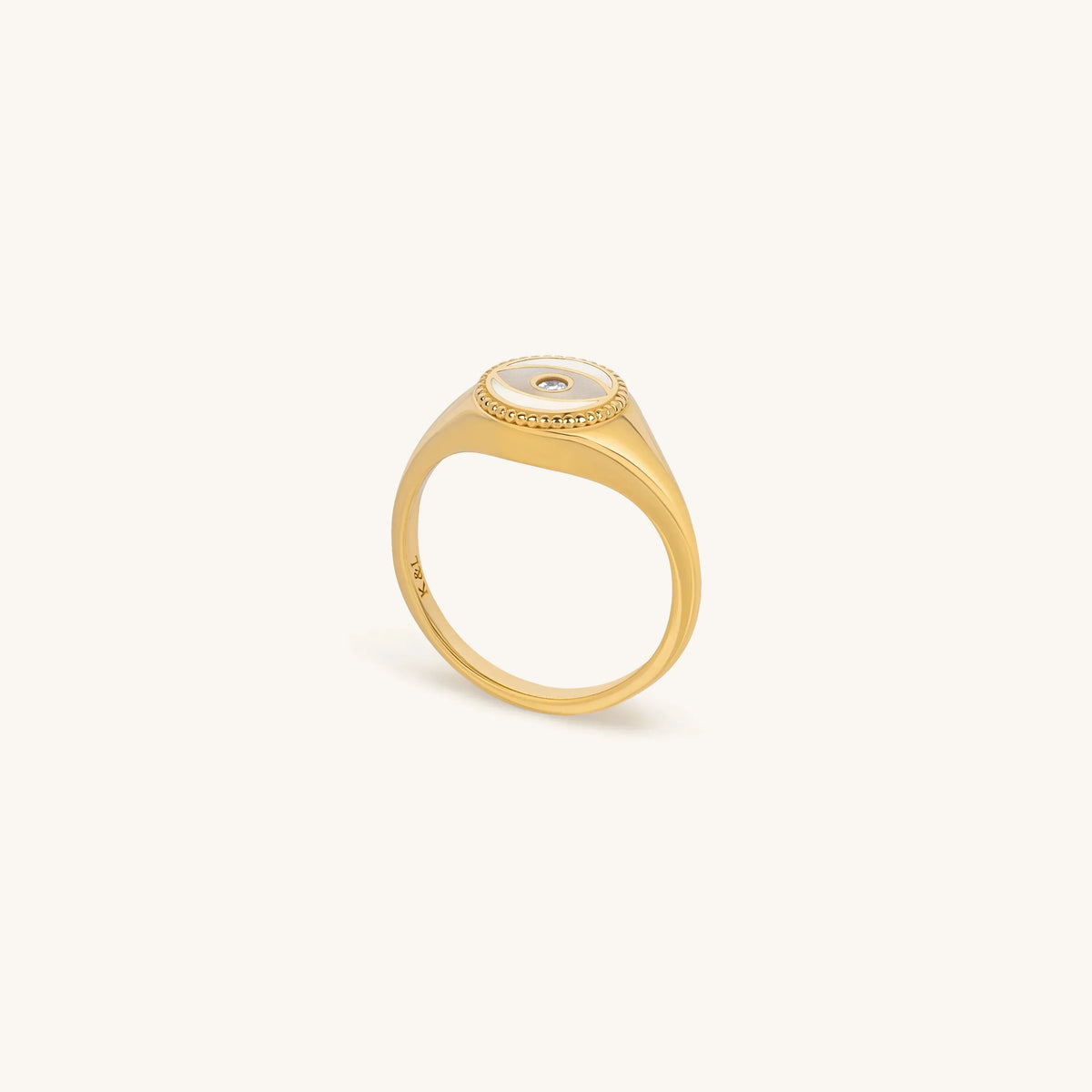 Enhancer Evil Eye Mother Of Pearl Ring — ring view 1
