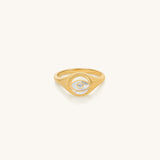 Enhancer Evil Eye Mother Of Pearl Ring — ring view 3