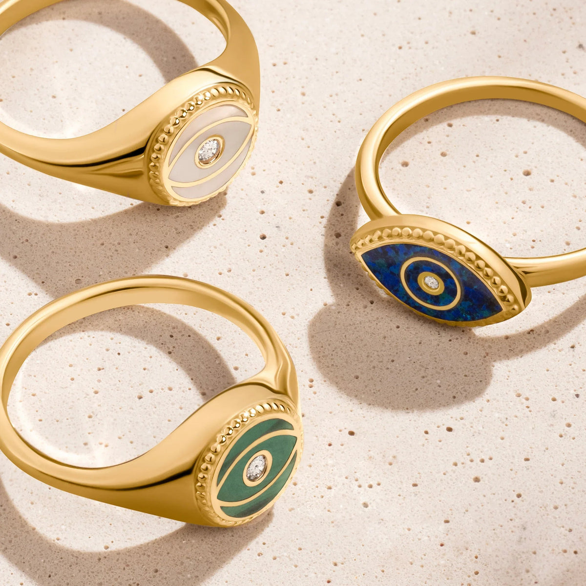 Enhancer Evil Eye Mother Of Pearl Ring — ring view 4