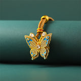 Gold Plated Brass Butterfly Transformation Pendant Necklace — necklace view 3