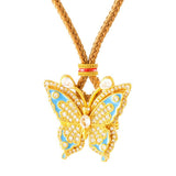 Gold Plated Brass Butterfly Transformation Pendant Necklace — necklace view 5