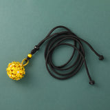Gold Plated Brass Openwork Hydrangea Pendant Necklace — necklace view 7