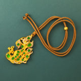Gold Plated Brass Peacock Necklace — necklace view 2