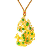 Gold Plated Brass Peacock Necklace — necklace view 5