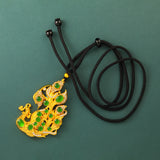Gold Plated Brass Peacock Necklace — necklace view 8
