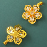 Gold Plated Brass Plum Blossom Pendant Necklace — necklace view 5