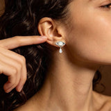 Gold-Plated Copper Evil Eye Earrings Water Drop Tears — earring view 3