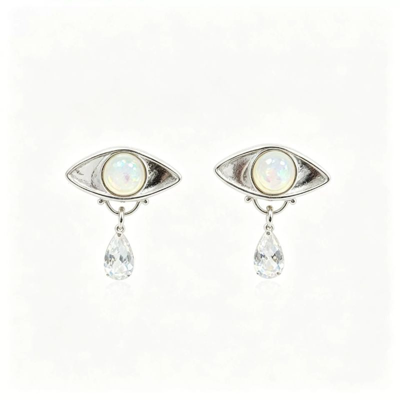 Gold-Plated Copper Evil Eye Earrings Water Drop Tears — earring view 5