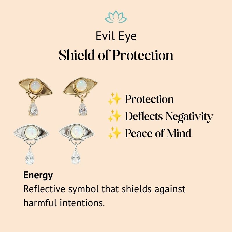 Gold-Plated Copper Evil Eye Earrings Water Drop Tears — earring view 6