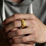 Golden Copper Pixiu Mantra Ring — ring view 2