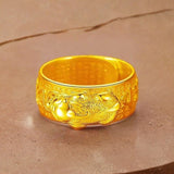 Golden Copper Pixiu Mantra Ring — ring view 3