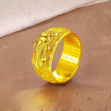 Golden Copper Pixiu Mantra Ring — ring view 4