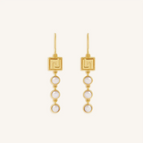 Graceful Pearl Greek Key Earrings — earring view 1