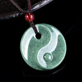 Green Jade Yin Yang Braided Cord Necklace — necklace view 2