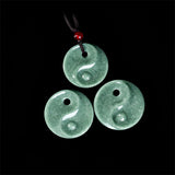Green Jade Yin Yang Braided Cord Necklace — necklace view 5