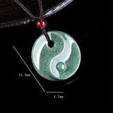 Green Jade Yin Yang Braided Cord Necklace — necklace view 8