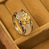 Honey Yellow Chalcedony Osmanthus Dual-Wear Ring — ring view 4