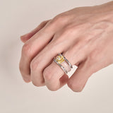 Honey Yellow Chalcedony Osmanthus Dual-Wear Ring — ring view 5