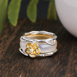 Honey Yellow Chalcedony Osmanthus Dual-Wear Ring — ring view 6