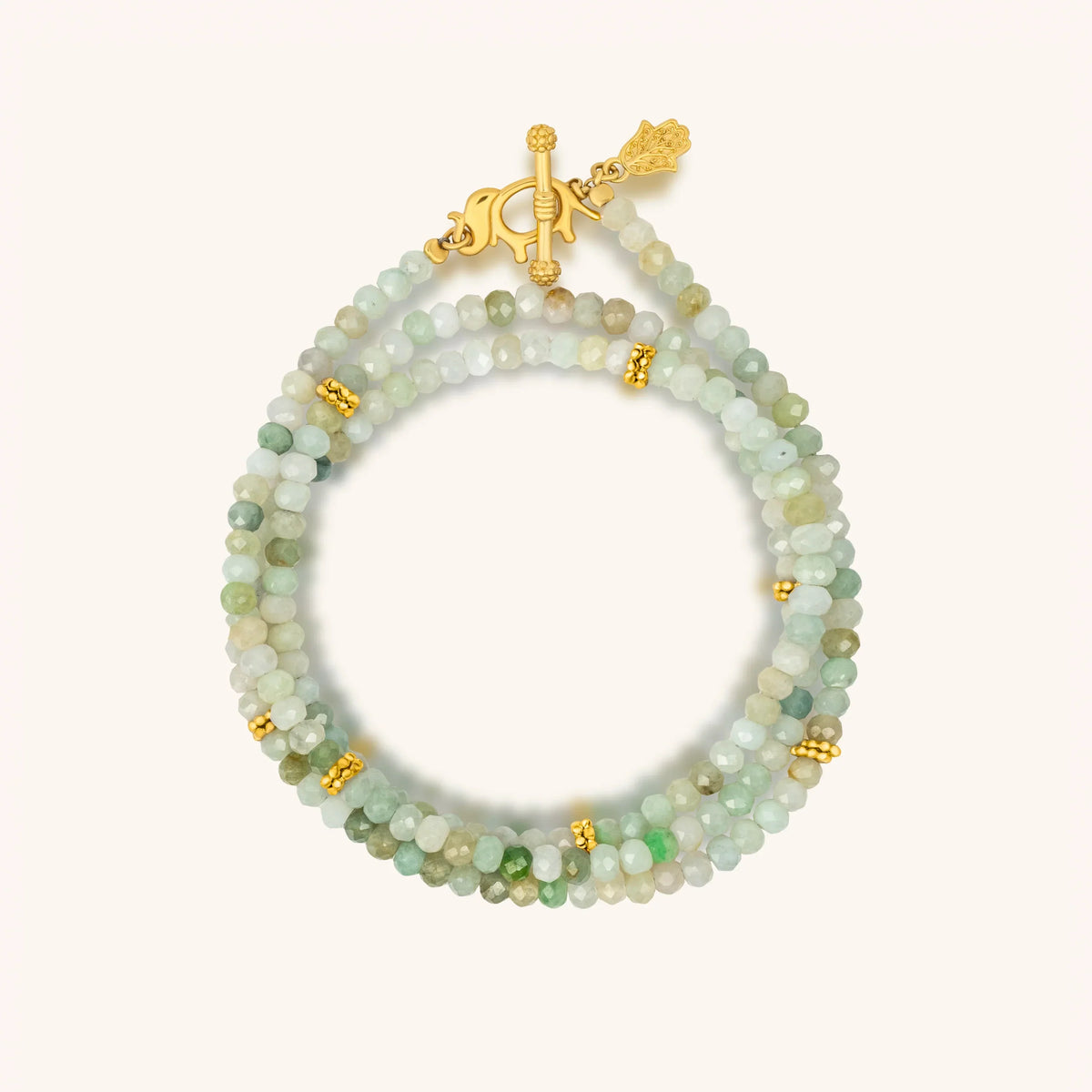 Jade Elephant Wrap Bracelet — bracelet view 1