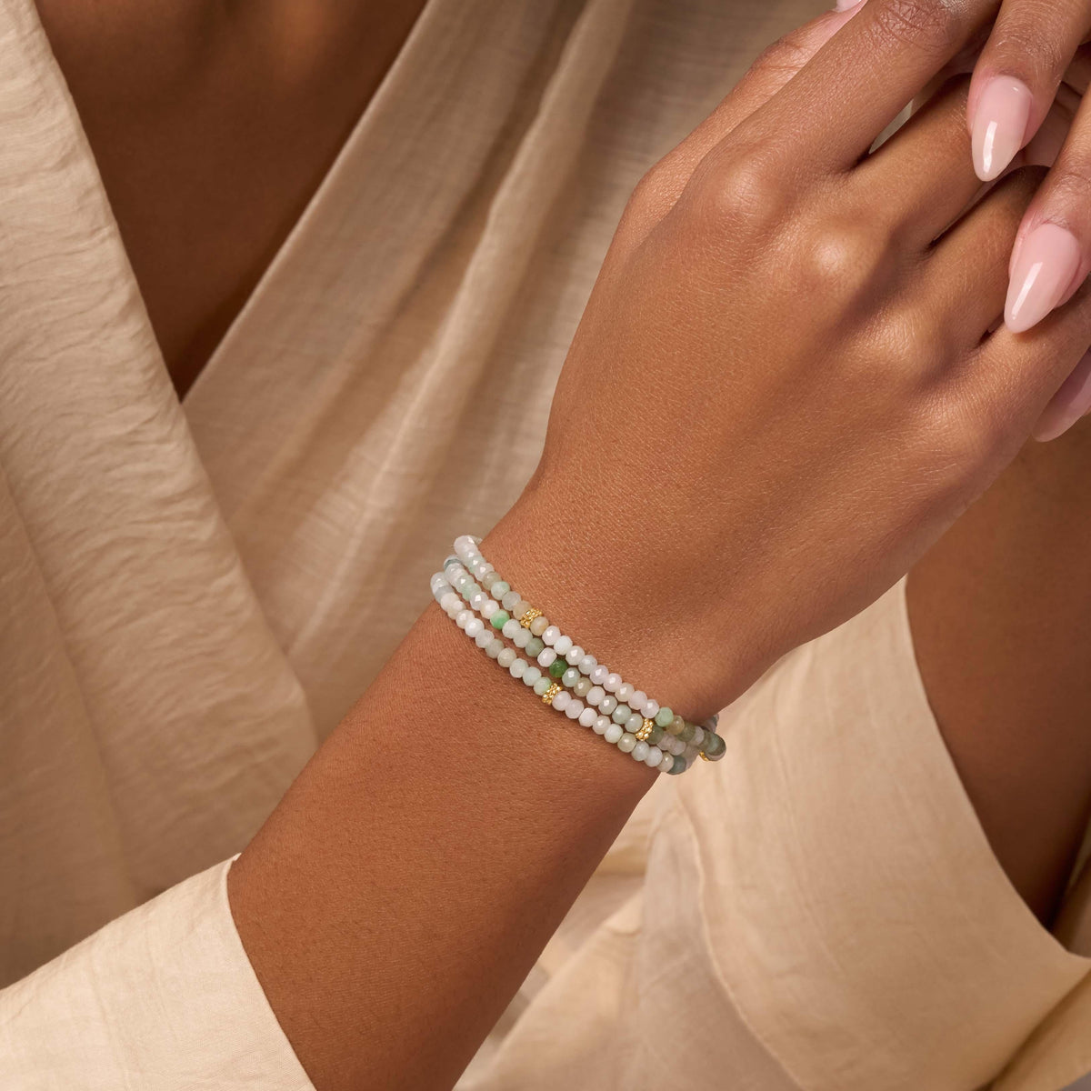Jade Elephant Wrap Bracelet — bracelet view 2