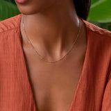 Link Diamond Cut Gold Necklace — necklace view 2
