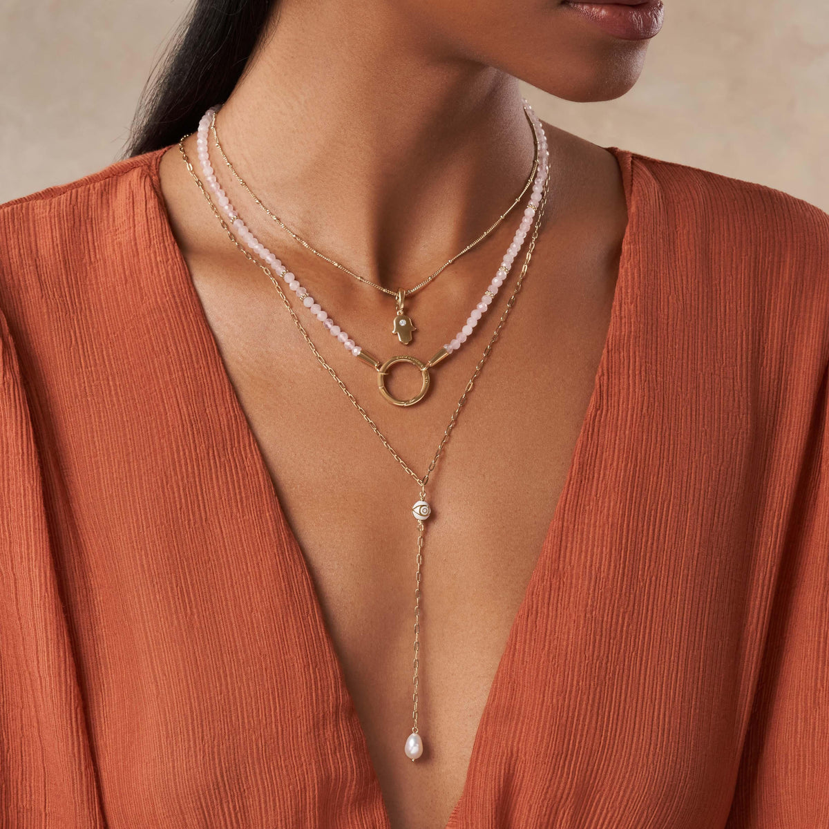 Link Diamond Cut Gold Necklace — necklace view 4
