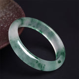 Natural Jade Floating Flower Bracelet Bangle — bracelet view 1