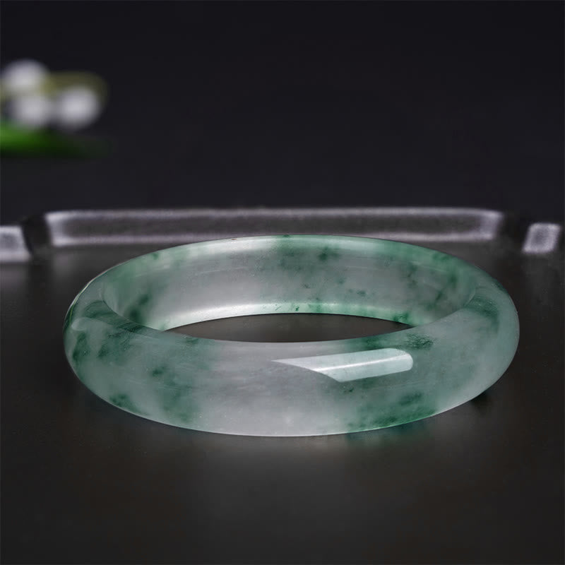 Natural Jade Floating Flower Bracelet Bangle — bracelet view 3
