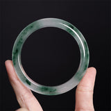 Natural Jade Floating Flower Bracelet Bangle — bracelet view 4