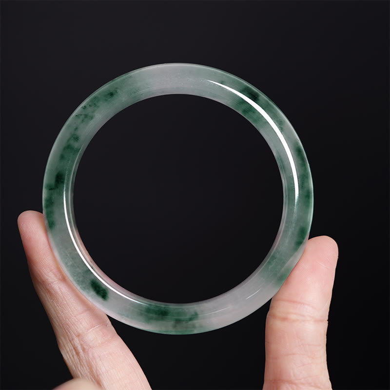 Natural Jade Floating Flower Bracelet Bangle — bracelet view 4