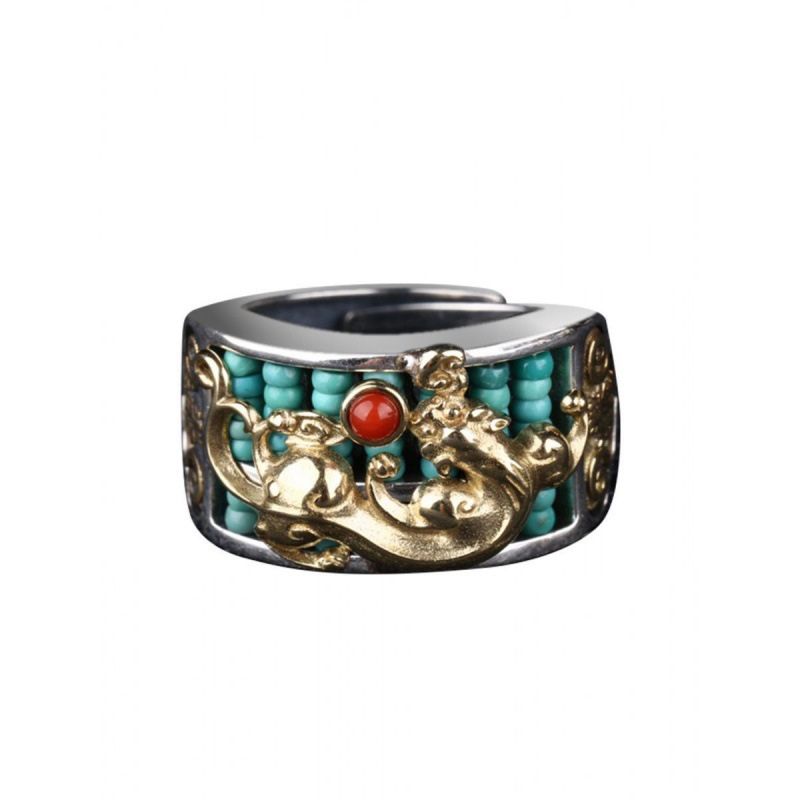 Pixiu Abacus Turquoise Ring — ring view 2