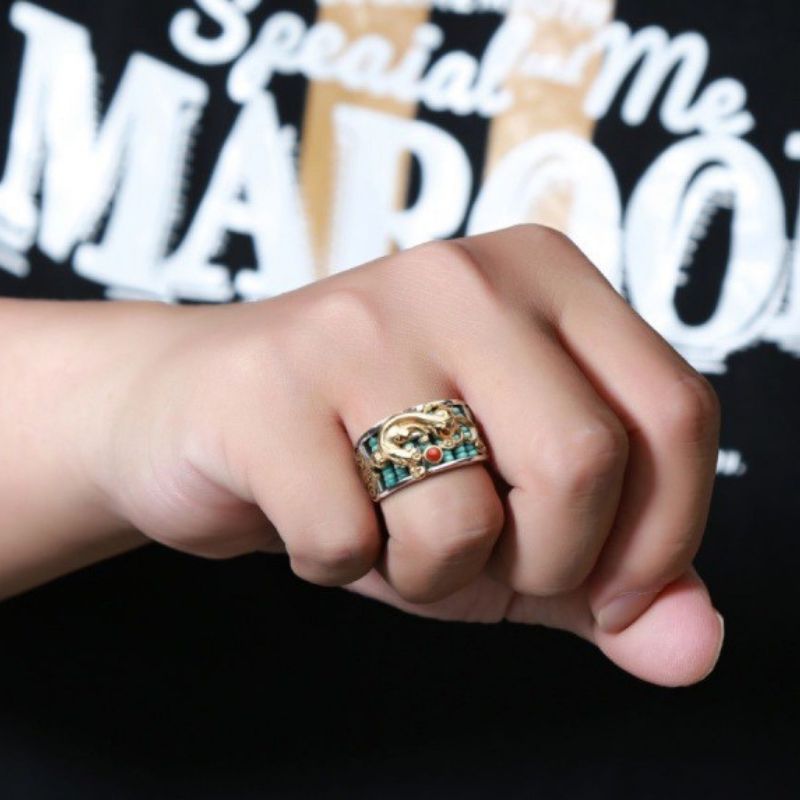 Pixiu Abacus Turquoise Ring — ring view 4