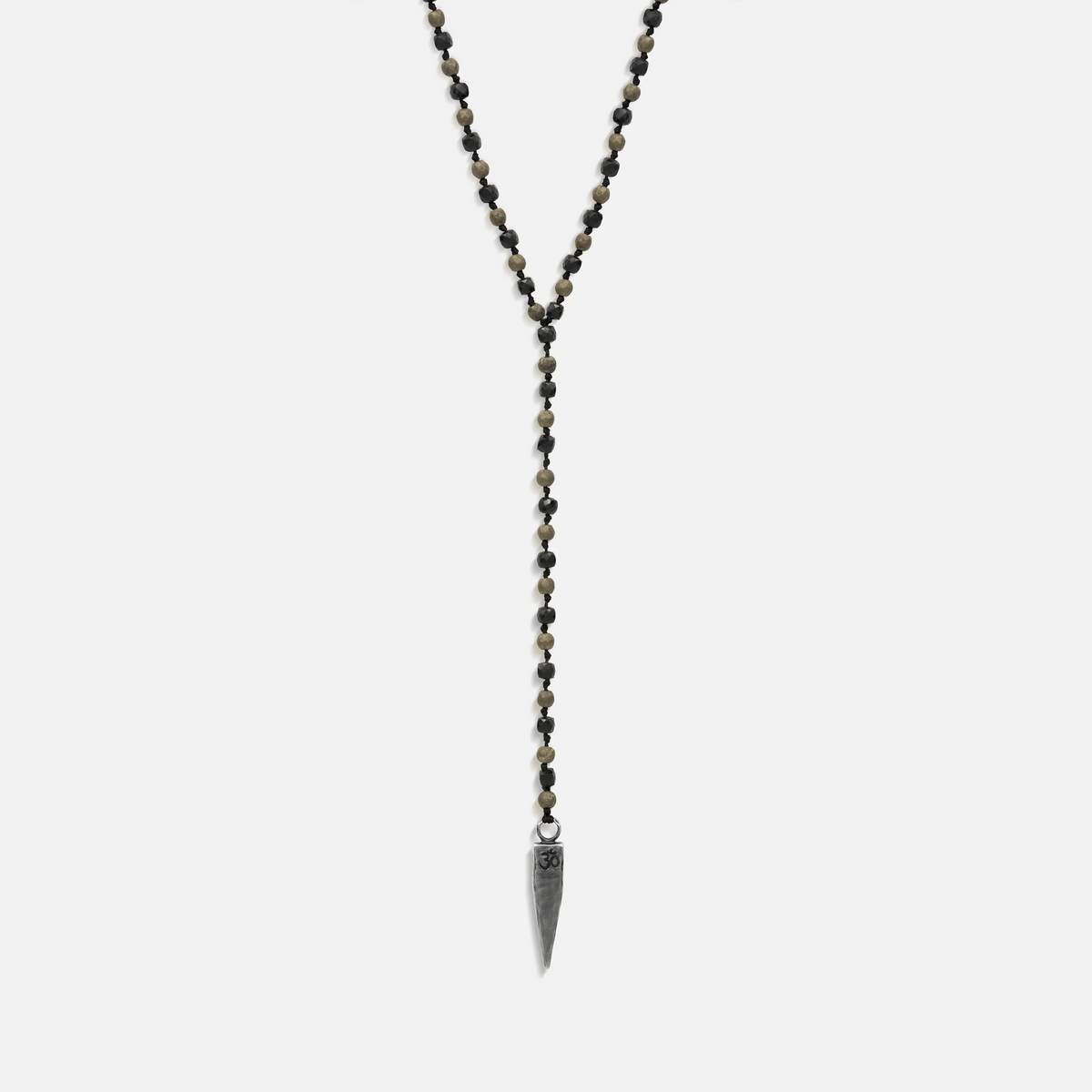 Pyrite Onyx Multi Symbol Pointer Necklace — necklace view 1
