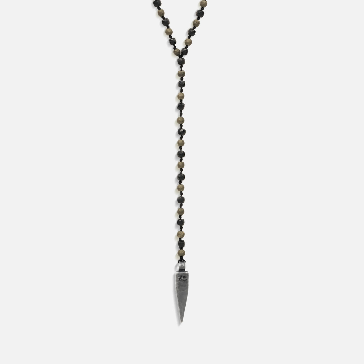 Pyrite Onyx Multi Symbol Pointer Necklace — necklace view 4