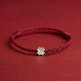 Red String S925 Sterling Silver Clover Bracelet — bracelet view 5