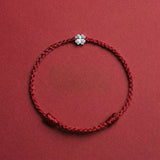 Red String S925 Sterling Silver Clover Bracelet — bracelet view 7