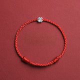 Red String S925 Sterling Silver Clover Bracelet — bracelet view 8