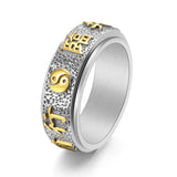 Titanium Steel Yin Yang Bagua Rotating Ring — ring view 1