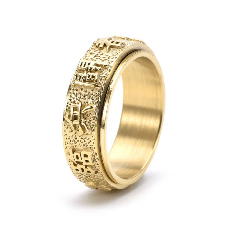 Titanium Steel Yin Yang Bagua Rotating Ring — ring view 2