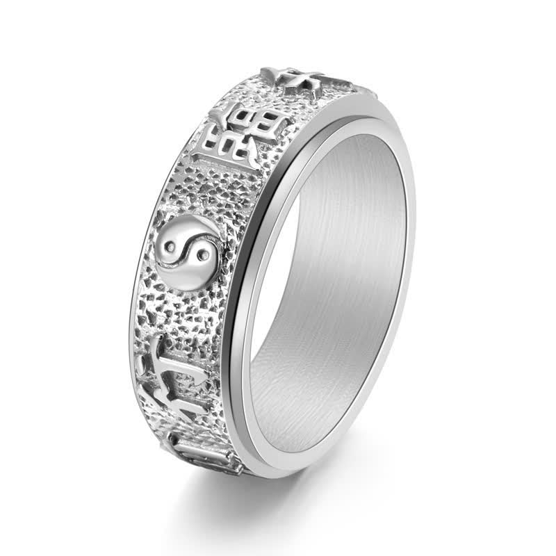 Titanium Steel Yin Yang Bagua Rotating Ring — ring view 3