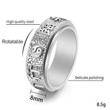 Titanium Steel Yin Yang Bagua Rotating Ring — ring view 5