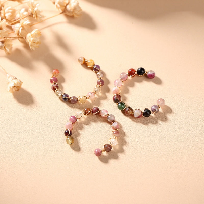 Tourmaline Ring Natural Crystal Bead Rings — ring view 1