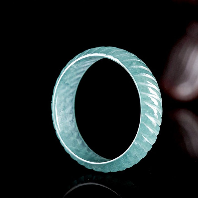 Translucent Jade Dragon Scale Ring — ring view 2